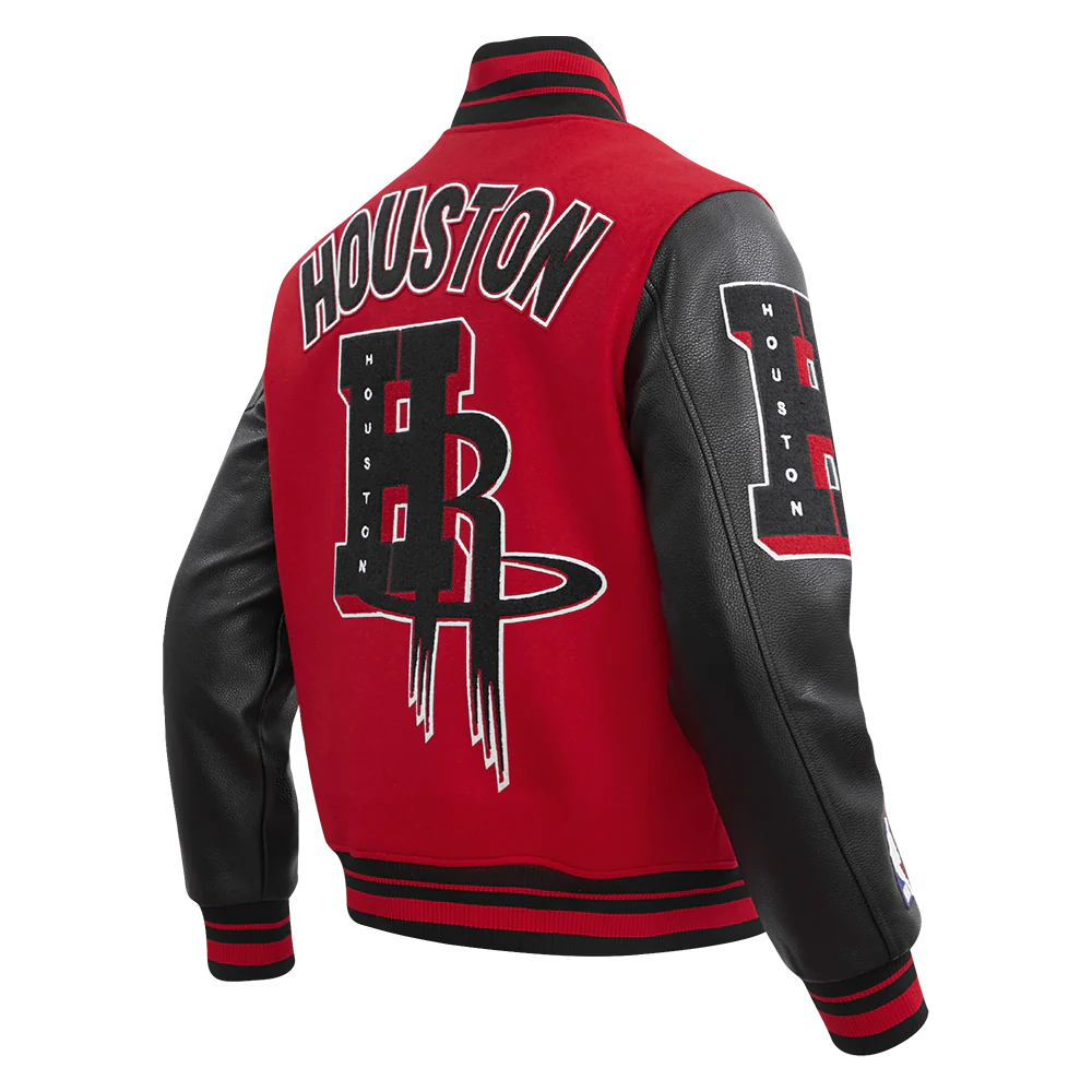 NBA HOUSTON ROCKETS MASHUP MEN'S RIB WOOL VARSITY JACKET