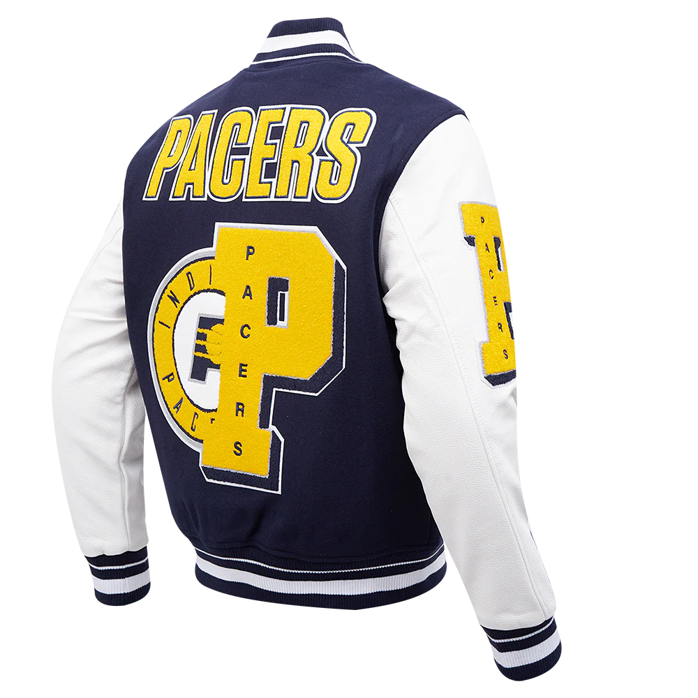 NBA INDIANA PACERS MASHUP MEN'S RIB WOOL VARSITY JACKET