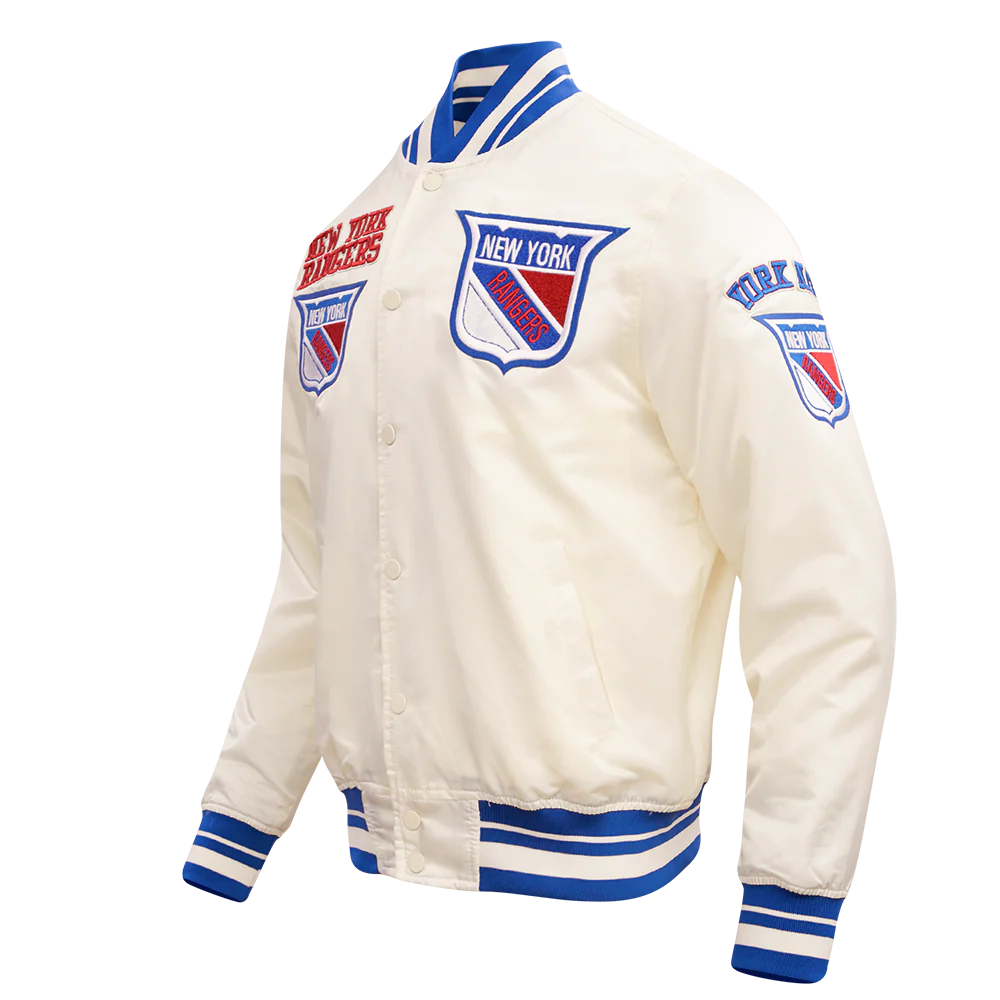 NHL NEW YORK RANGERS RETRO CLASSIC MEN'S RIB SATIN JACKET
