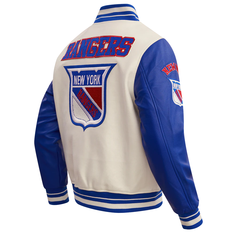 NHL NEW YORK RANGERS RETRO CLASSIC MEN'S RIB WOOL VARSITY JAC