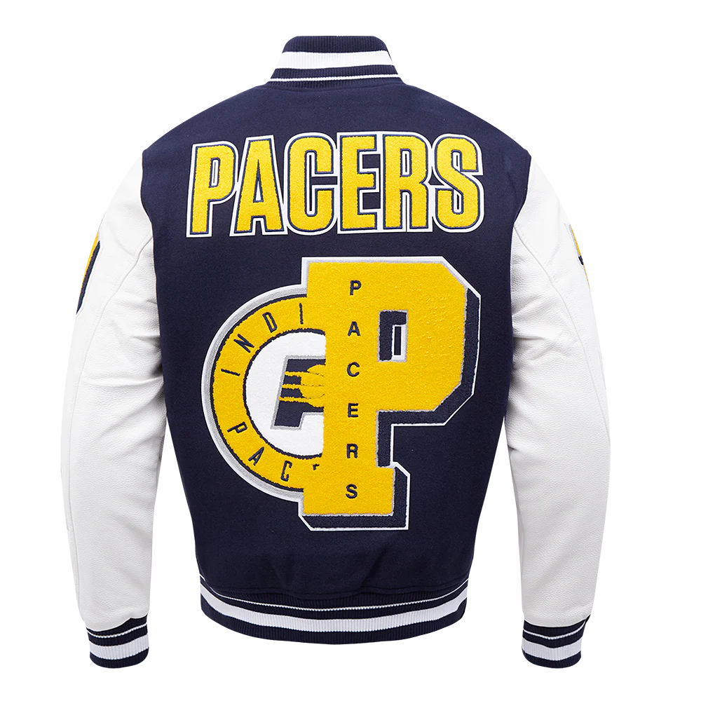 NBA INDIANA PACERS MASHUP MEN'S RIB WOOL VARSITY JACKET