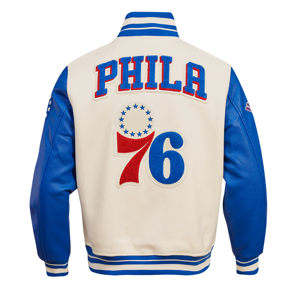 NBA PHILADELPHIA 76ERS RETRO CLASSIC MEN'S RIB WOOL VARSITY JACKET