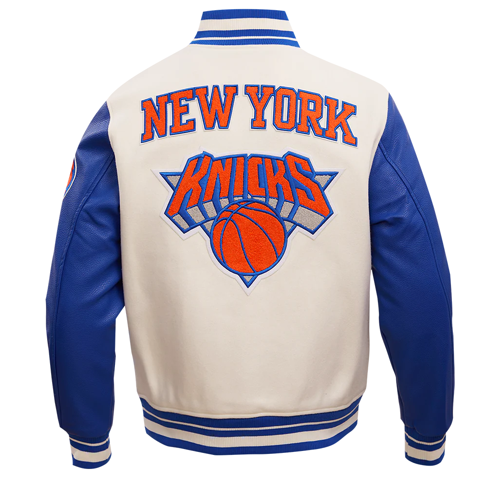 NBA NEW YORK KNICKS RETRO CLASSIC MEN'S RIB WOOL VARSITY JACKET