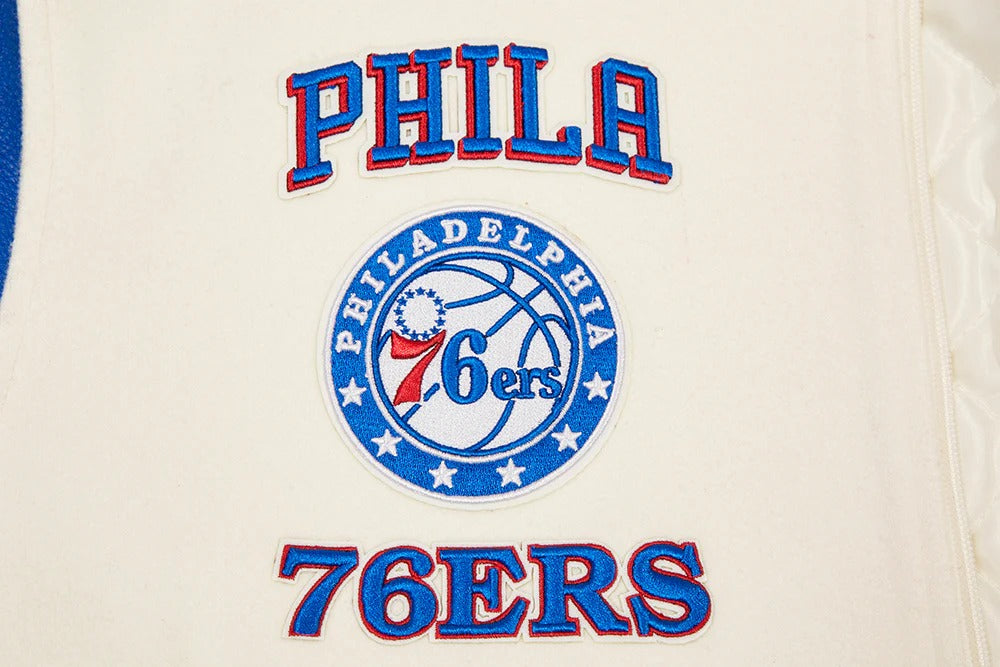 NBA PHILADELPHIA 76ERS RETRO CLASSIC MEN'S RIB WOOL VARSITY JACKET