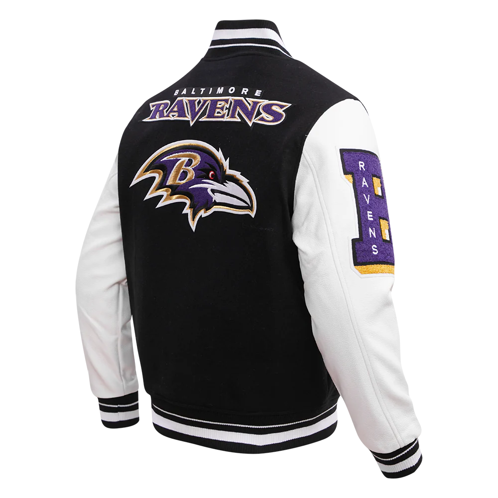NFL BALTIMORE RAVENS MASHUP MEN'S RIB WOOL VARSITY JACKET