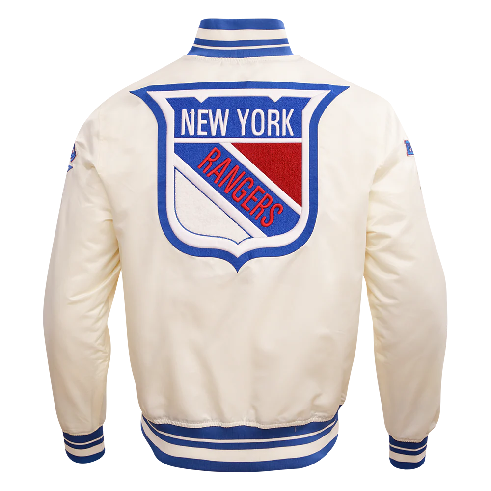 NHL NEW YORK RANGERS RETRO CLASSIC MEN'S RIB SATIN JACKET