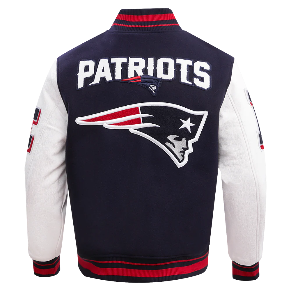 NFL NEW ENGLAND PATRIOTS MASHUP MEN'S RIB WOOL VARSITY JACKET