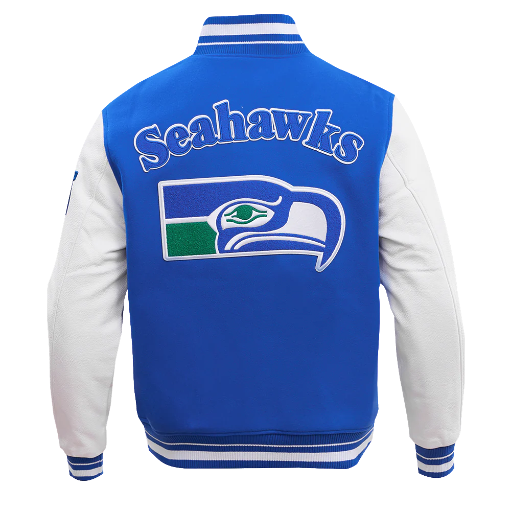 NFL SEATTLE SEAHAWKS RETRO CLASSIC MEN'S RIB WOOL VARSITY JACKET