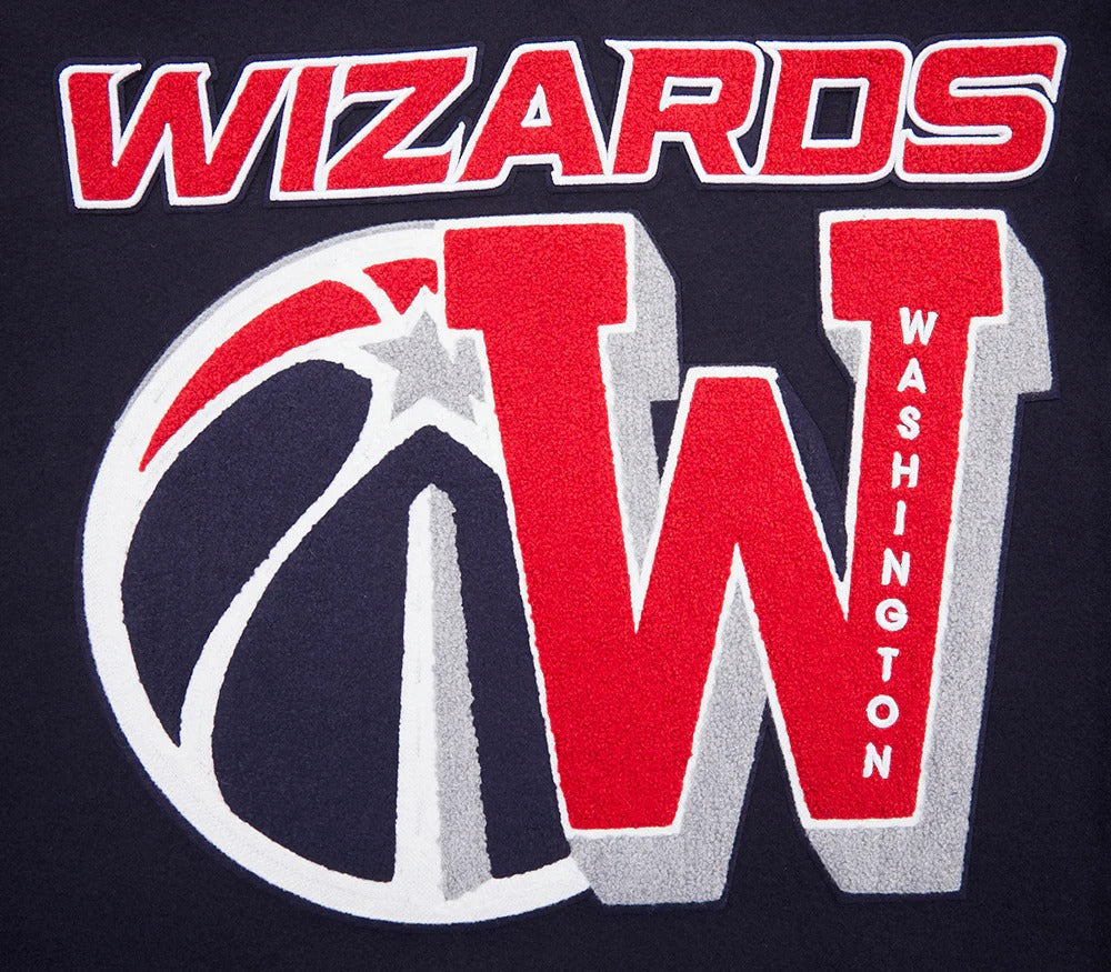 NBA WASHINGTON WIZARDS MASHUP MEN'S RIB WOOL VARSITY JACKET