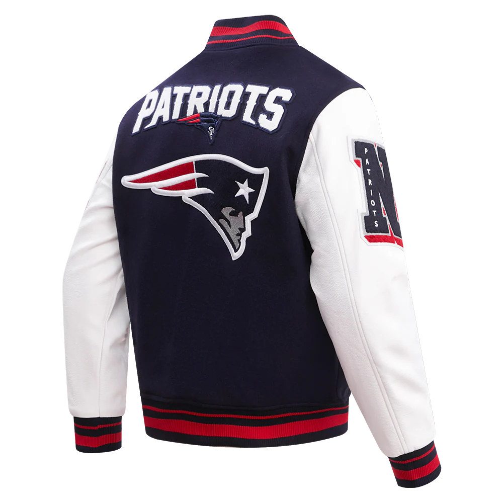 NFL NEW ENGLAND PATRIOTS MASHUP MEN'S RIB WOOL VARSITY JACKET