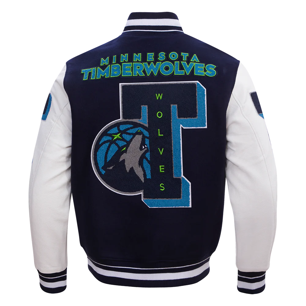 NBA MINNESOTA TIMBERWOLVES MASHUP MEN'S RIB WOOL VARSITY JACKET