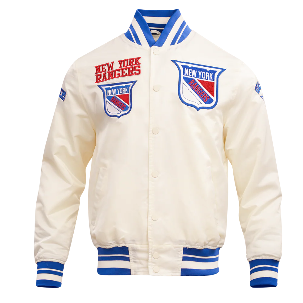 NHL NEW YORK RANGERS RETRO CLASSIC MEN'S RIB SATIN JACKET