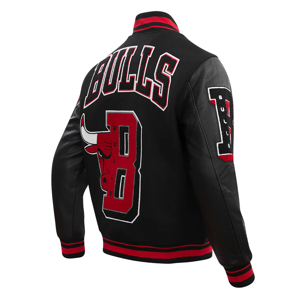 NBA CHICAGO BULLS MASHUP MEN'S RIB WOOL VARSITY JACKET