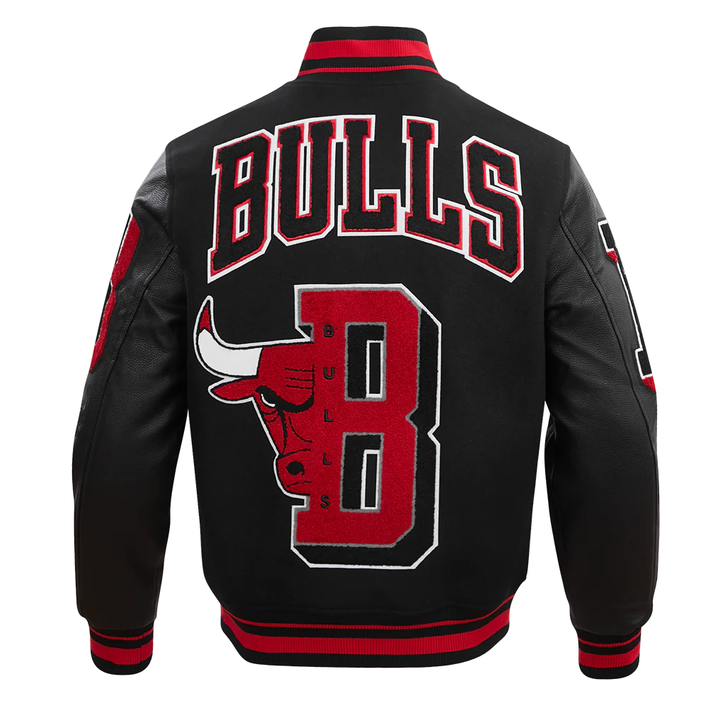 NBA CHICAGO BULLS MASHUP MEN'S RIB WOOL VARSITY JACKET