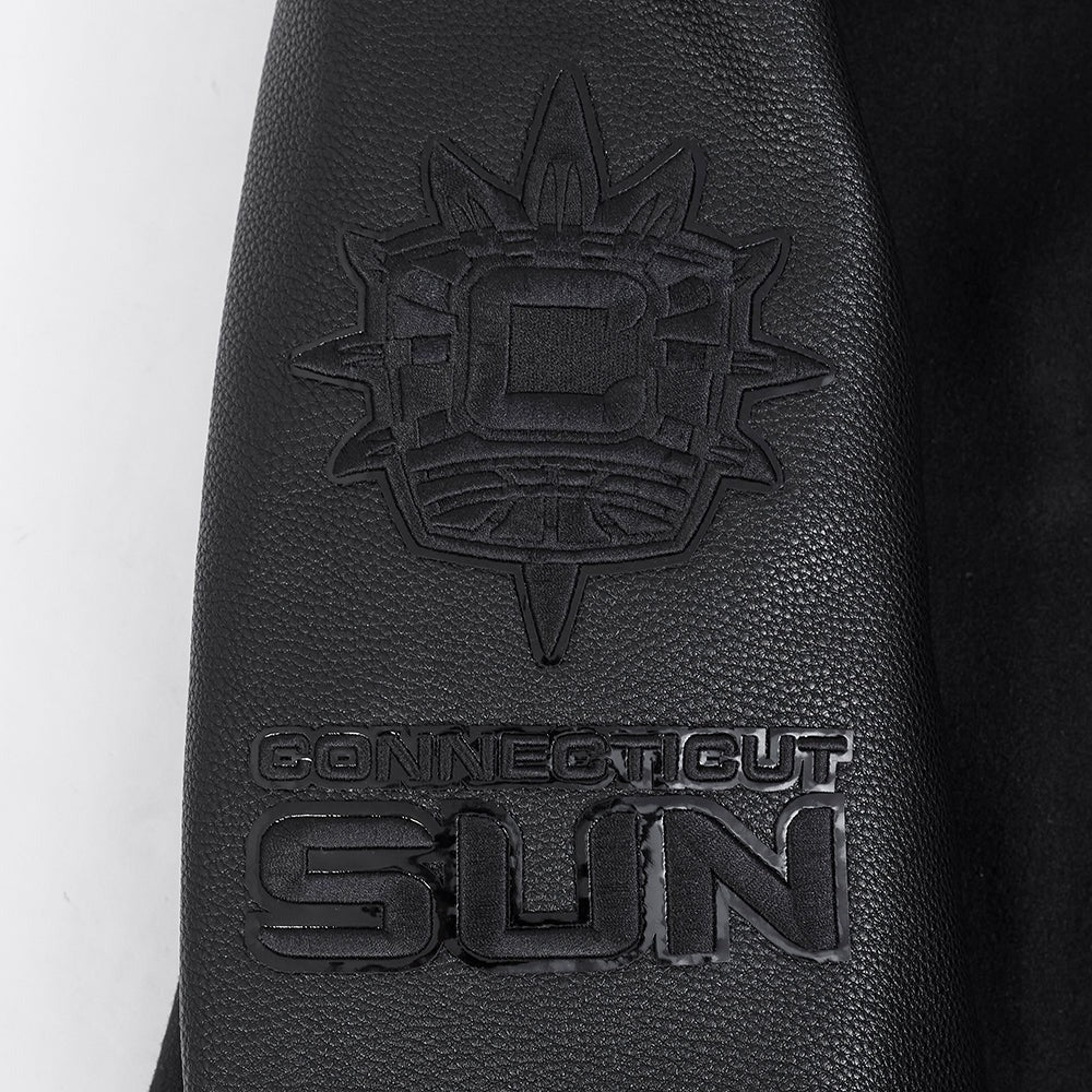WNBA CONNECTICUT SUN TRIPLE BLACK MEN'S WOOL VARSITY JACKET