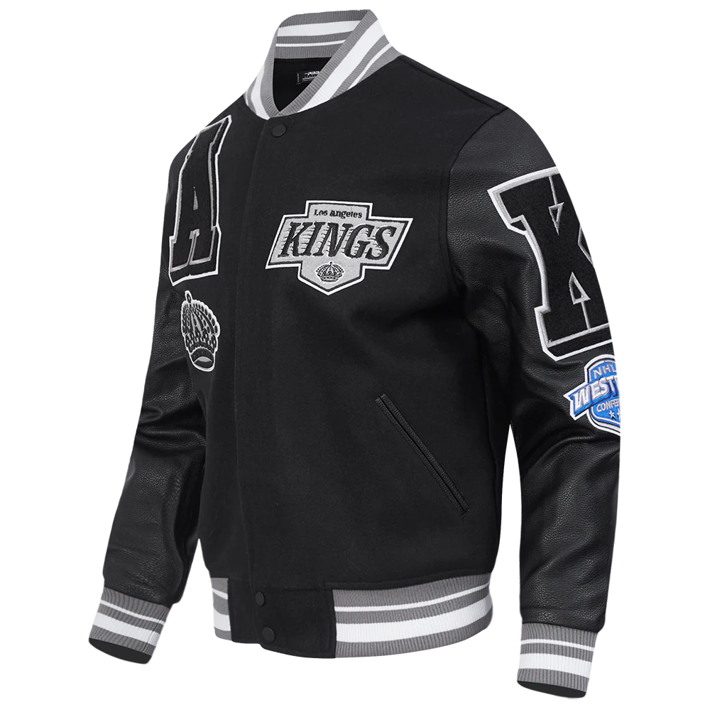 NHL LOS ANGELES KINGS RETRO CLASSIC MEN'S RIB WOOL VARSITY JACKET