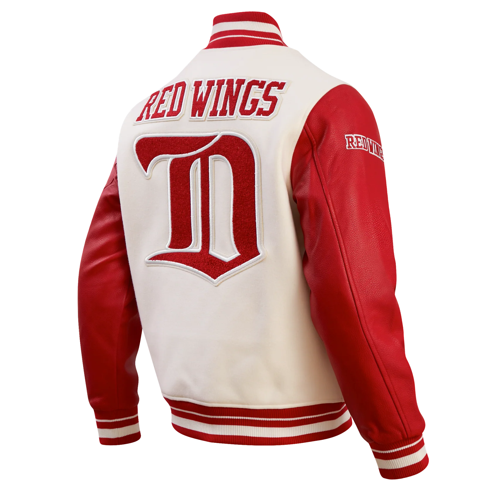 NHL DETROIT RED WINGS RETRO CLASSIC MEN'S RIB WOOL VARSITY JACKET