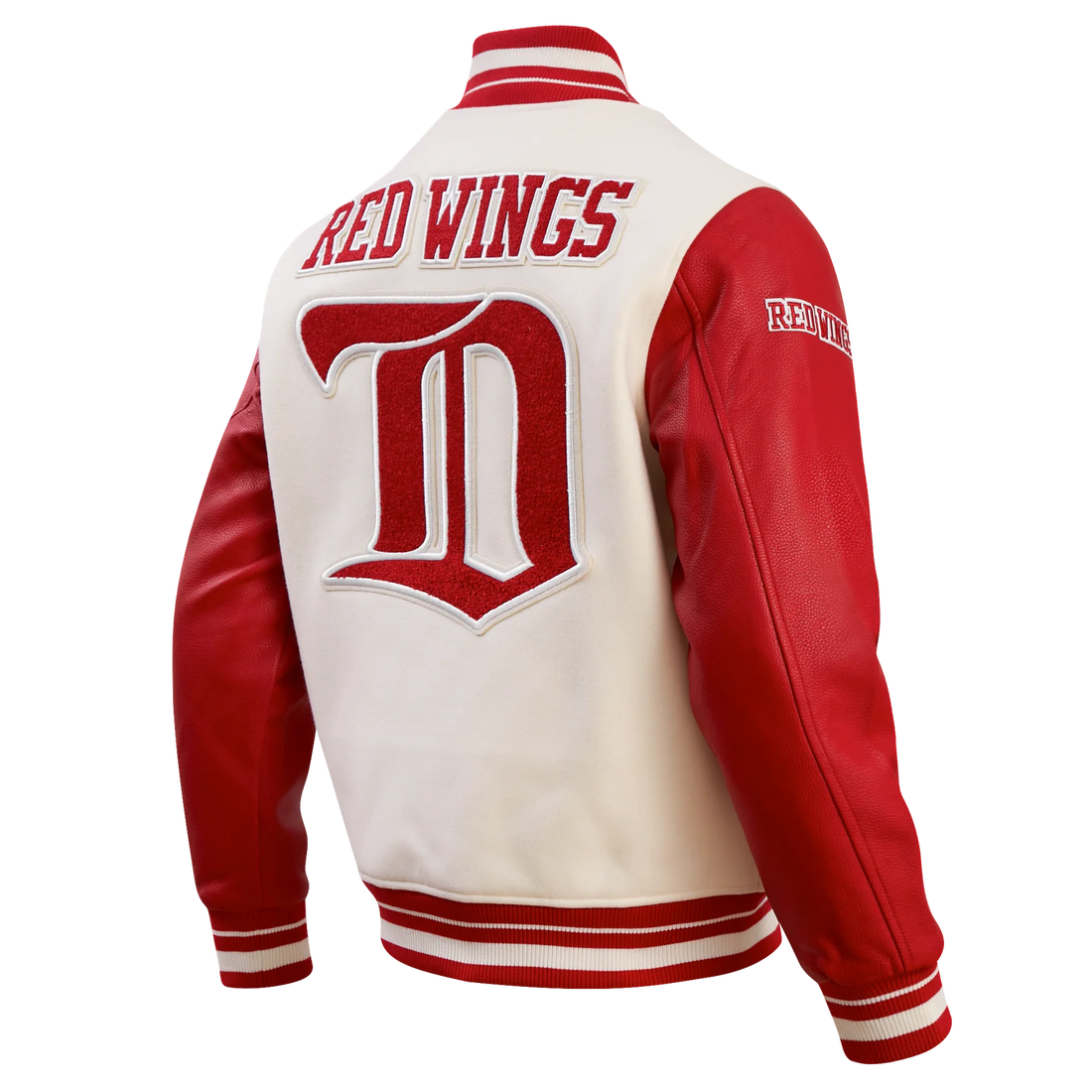 NHL DETROIT RED WINGS RETRO CLASSIC MEN'S RIB WOOL VARSITY JACKET