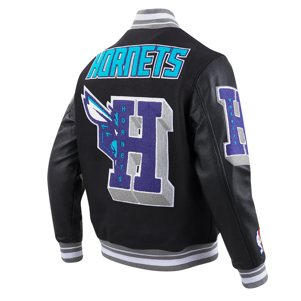 NBA CHARLOTTE HORNETS MASHUP MEN'S RIB WOOL VARSITY JACKET