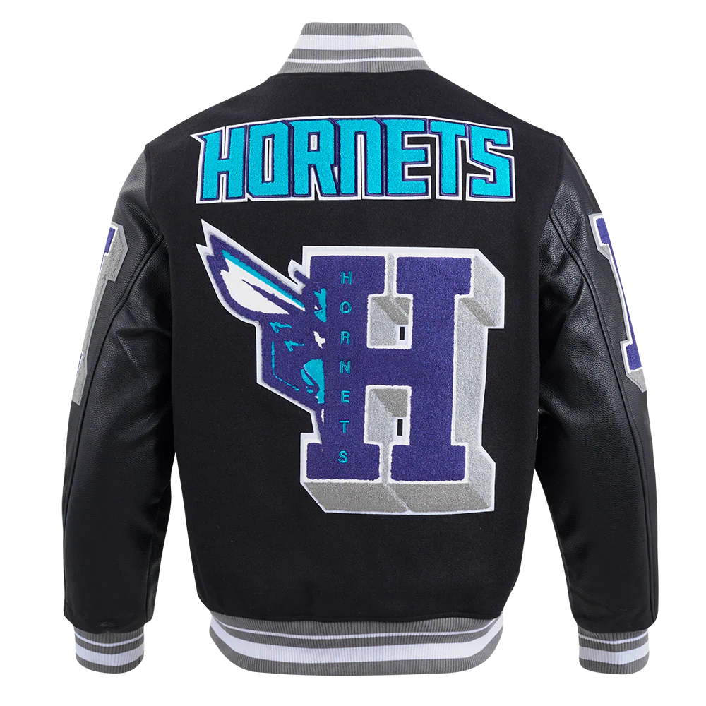 NBA CHARLOTTE HORNETS MASHUP MEN'S RIB WOOL VARSITY JACKET