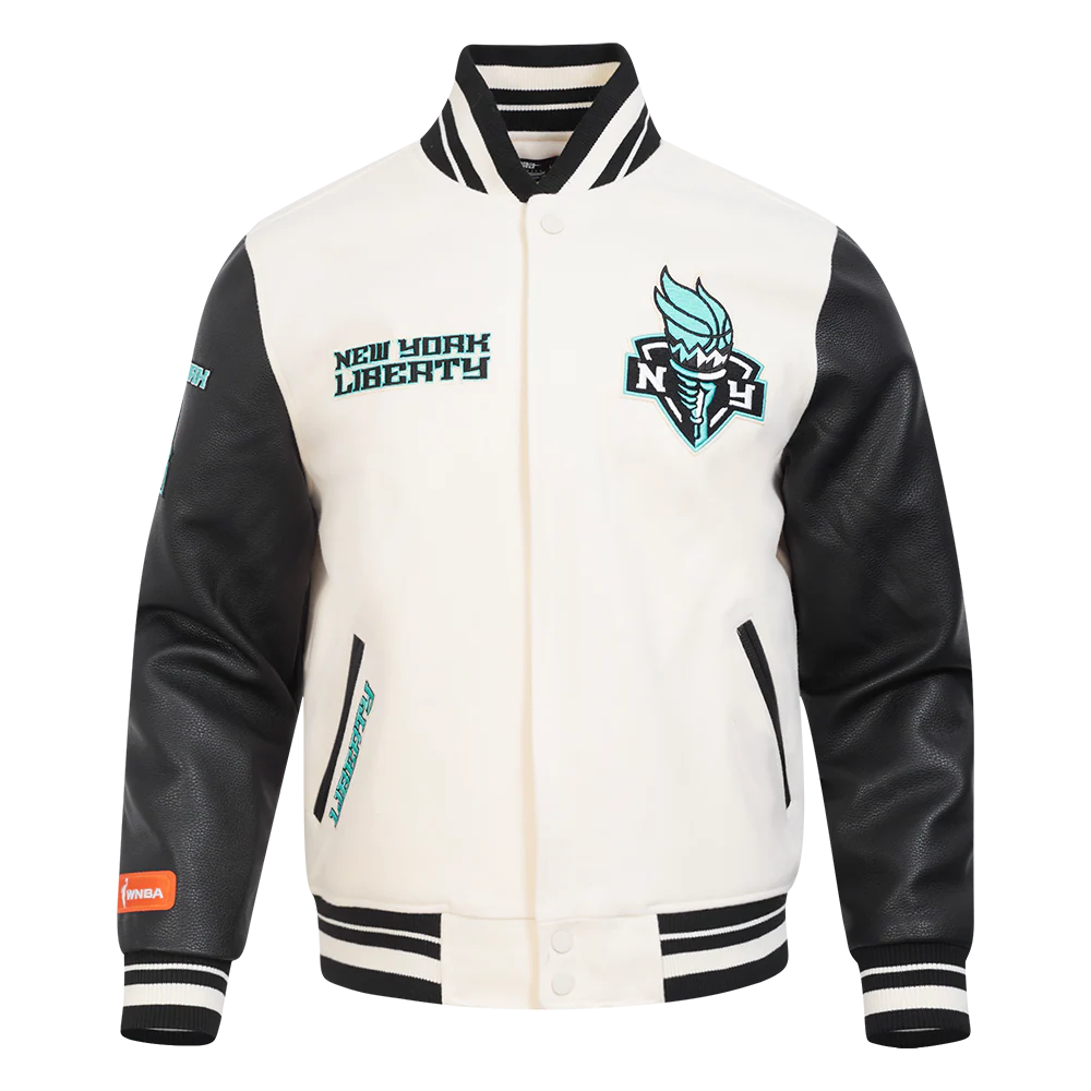 WNBA NEW YORK LIBERTY RETRO CLASSICS MEN'S RIB WOOL VARSITY JACKET