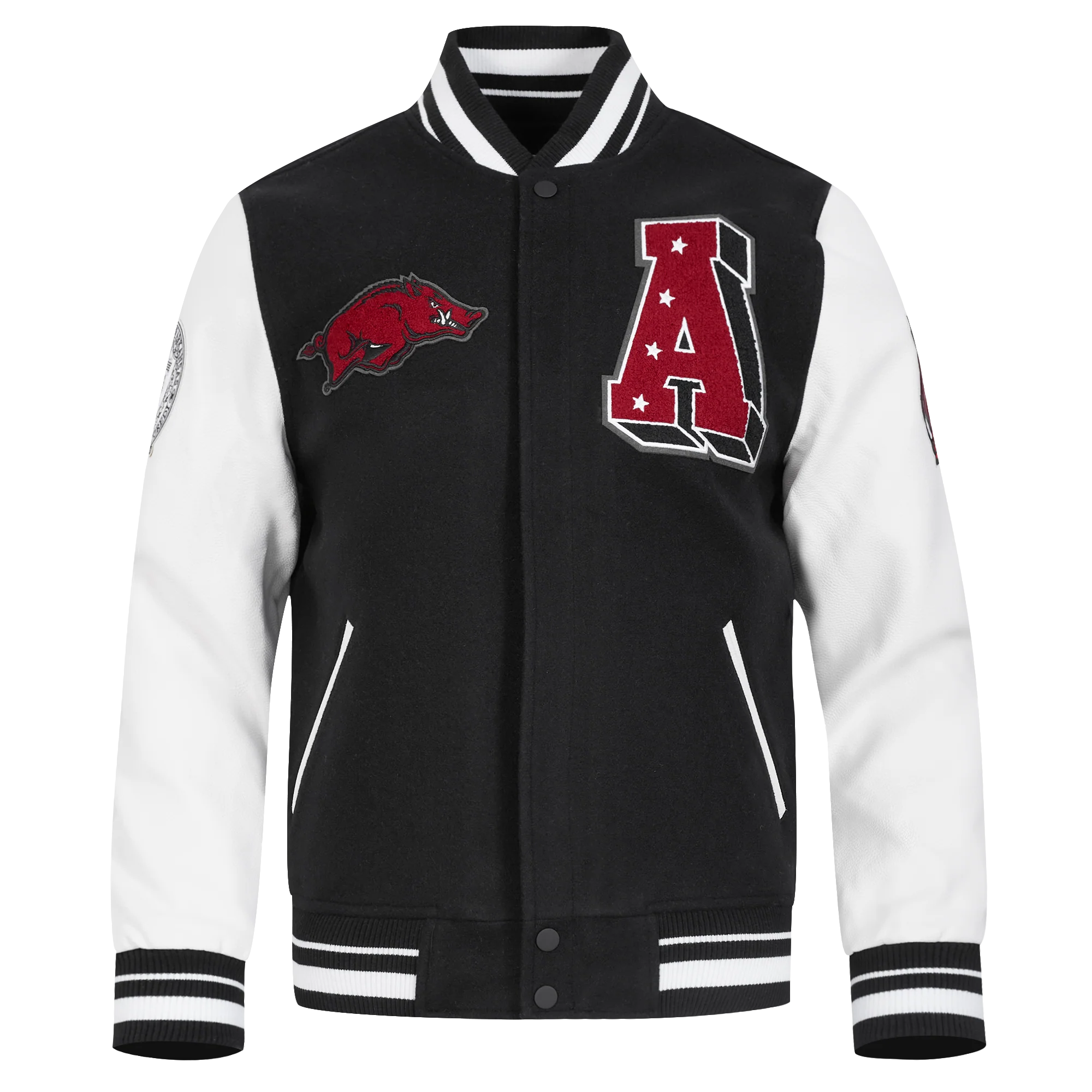 UNIVERSITY OF ARKANSAS CLASSIC MEN'S RIB WOOL VARSITY JACKET