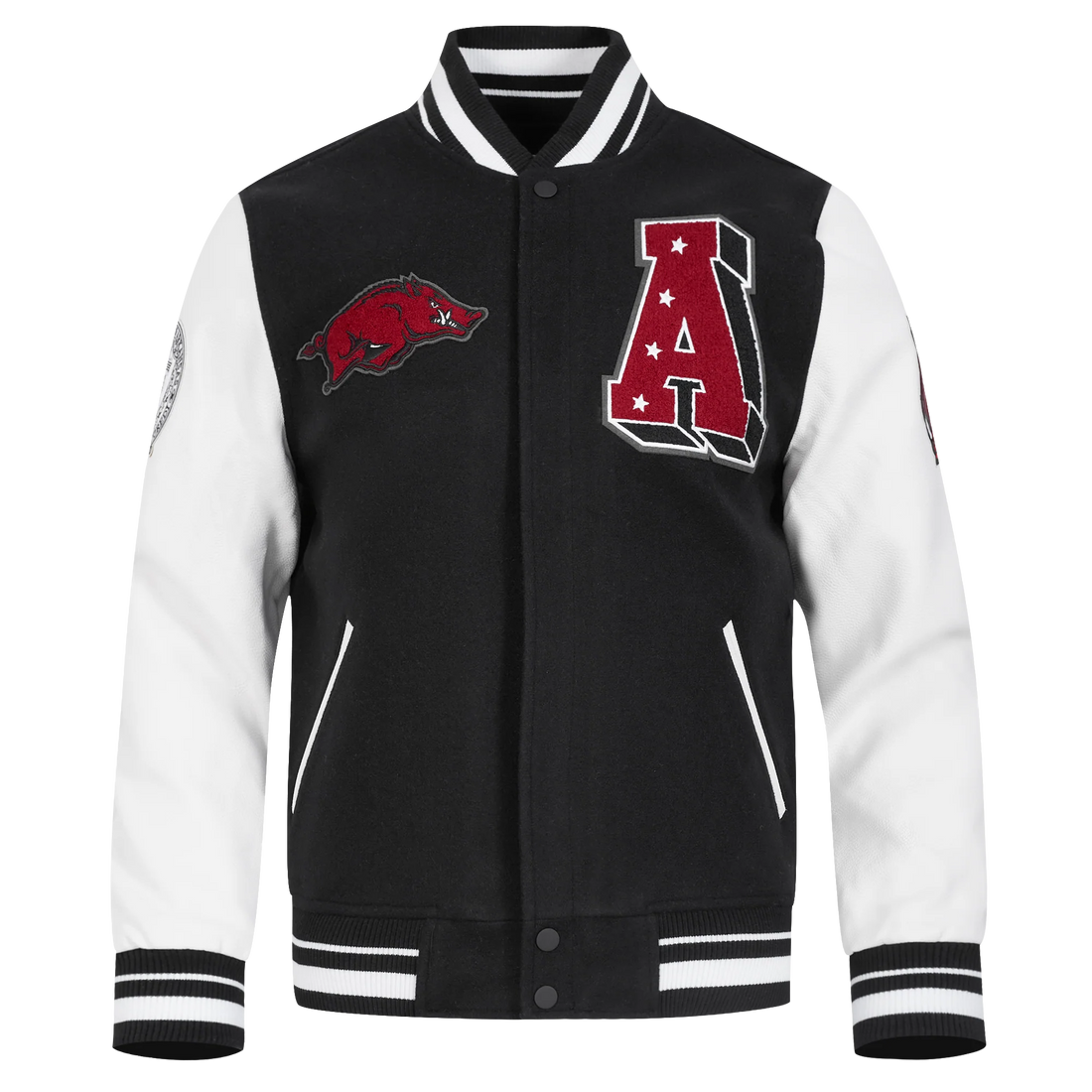 UNIVERSITY OF ARKANSAS CLASSIC MEN'S RIB WOOL VARSITY JACKET