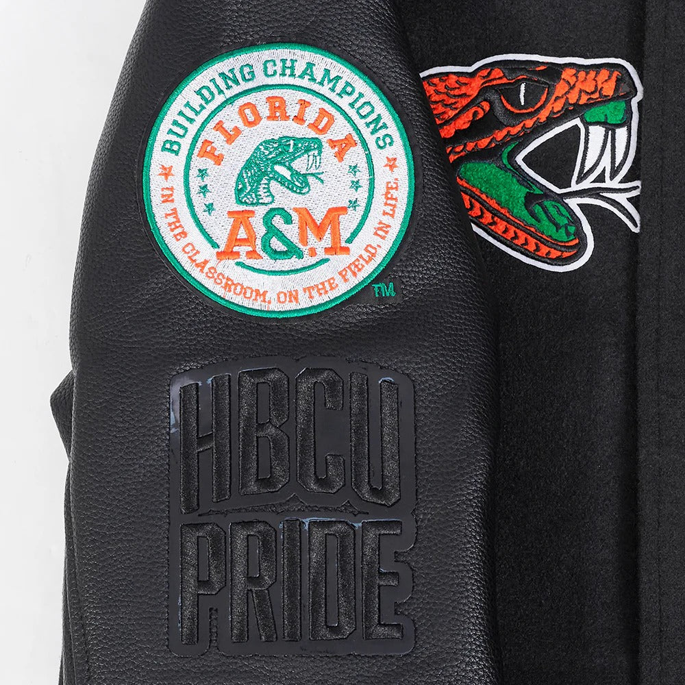 FLORIDA A&M UNIVERSITY CLASSIC RIB WOOL VARSITY JACKET