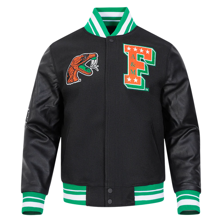 FLORIDA A&M UNIVERSITY CLASSIC RIB WOOL VARSITY JACKET