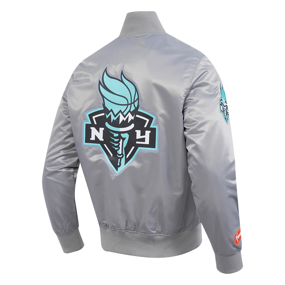 WNBA NEW YORK LIBERTY CLASSIC CHENILLE MEN'S SATIN JACKET