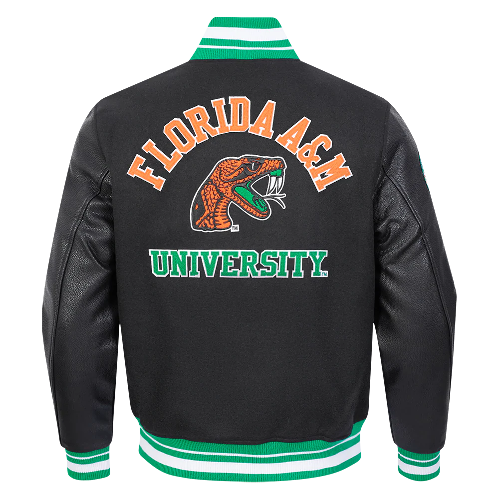 FLORIDA A&M UNIVERSITY CLASSIC RIB WOOL VARSITY JACKET