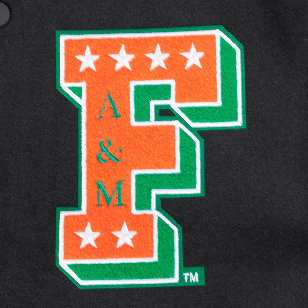 FLORIDA A&M UNIVERSITY CLASSIC RIB WOOL VARSITY JACKET