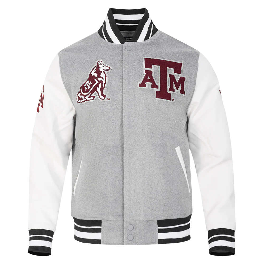 TEXAS A&M UNIVERSITY CLASSIC MEN'S RIB WOOL VARSITY JACKET