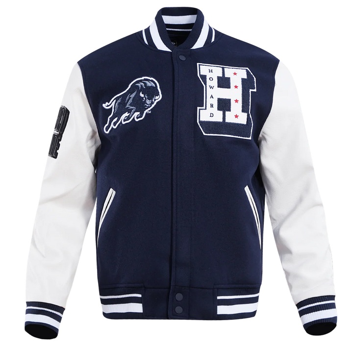 HOWARD UNIVERSITY CLASSIC RIB WOOL VARSITY JACKET