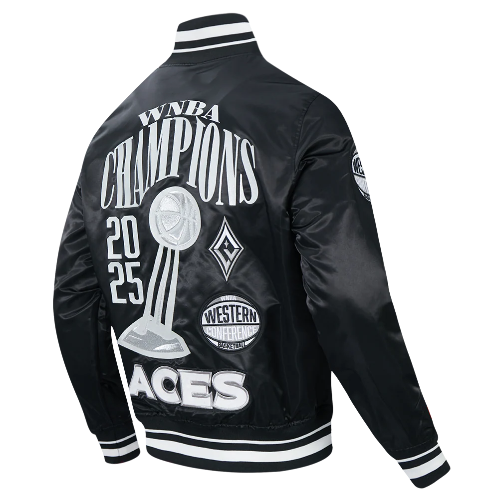 LAS VEGAS ACES WNBA FINALS 2025 PRO SATIN MEN'S RIB JACKET