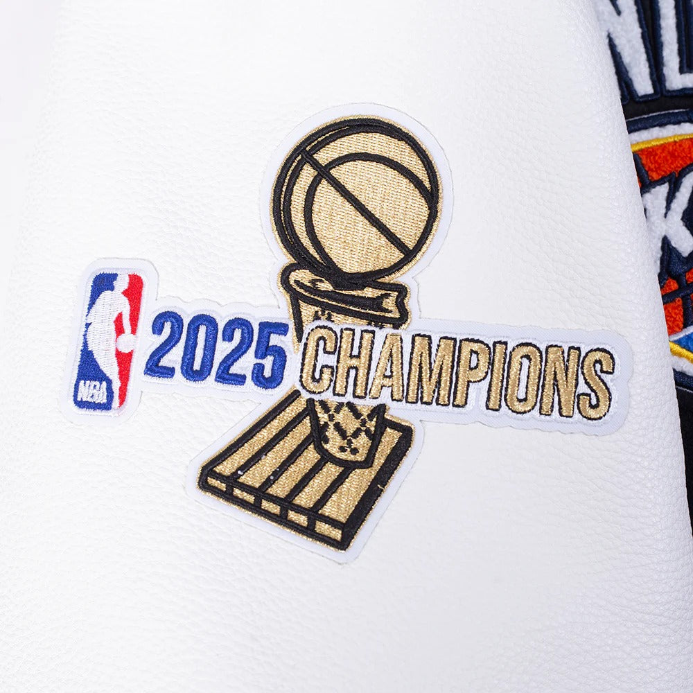 OKLAHOMA CITY THUNDER NBA FINALS 2025 MEN'S RIB WOOL VARSITY JACKET