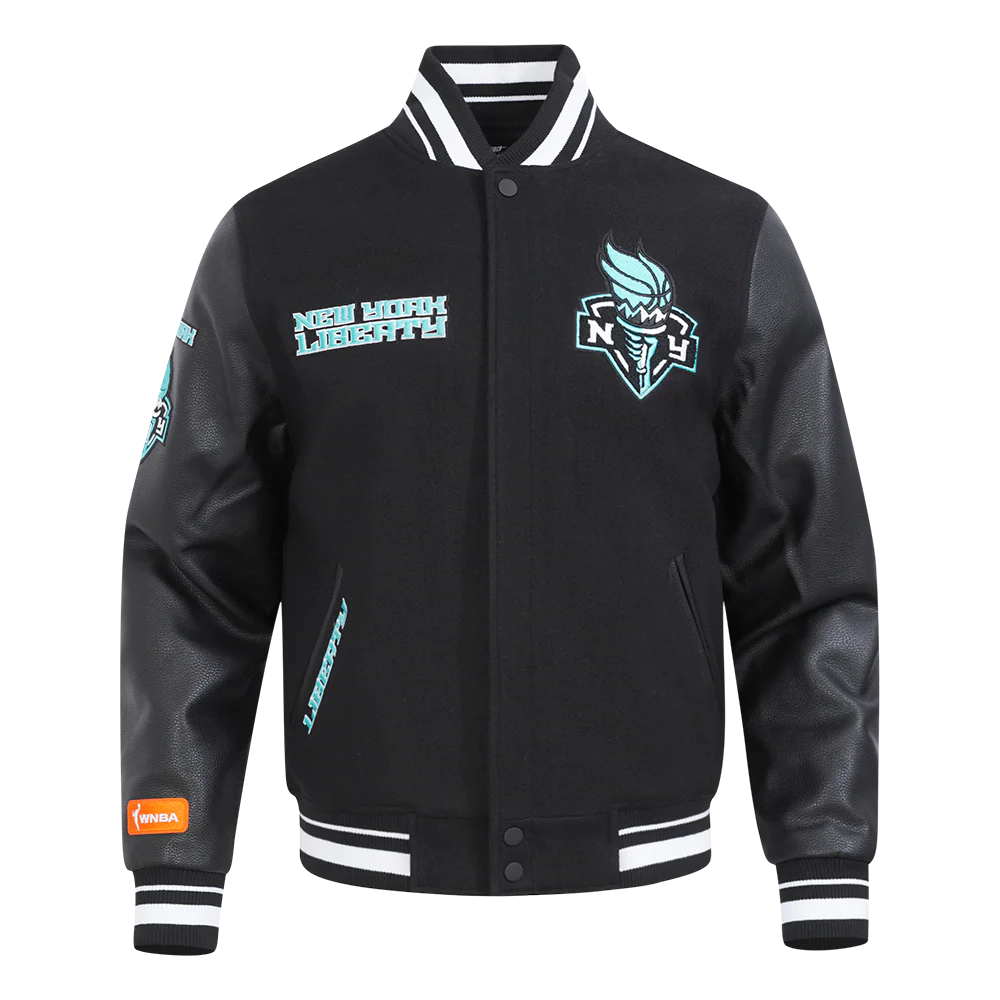 WNBA NEW YORK LIBERTY RETRO CLASSICS MEN'S RIB WOOL VARSITY JACKET