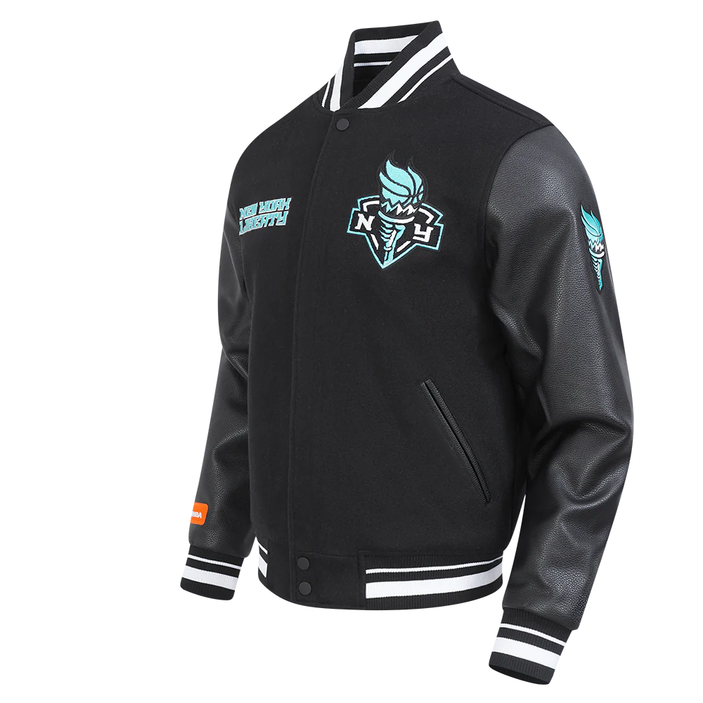 WNBA NEW YORK LIBERTY RETRO CLASSICS MEN'S RIB WOOL VARSITY JACKET