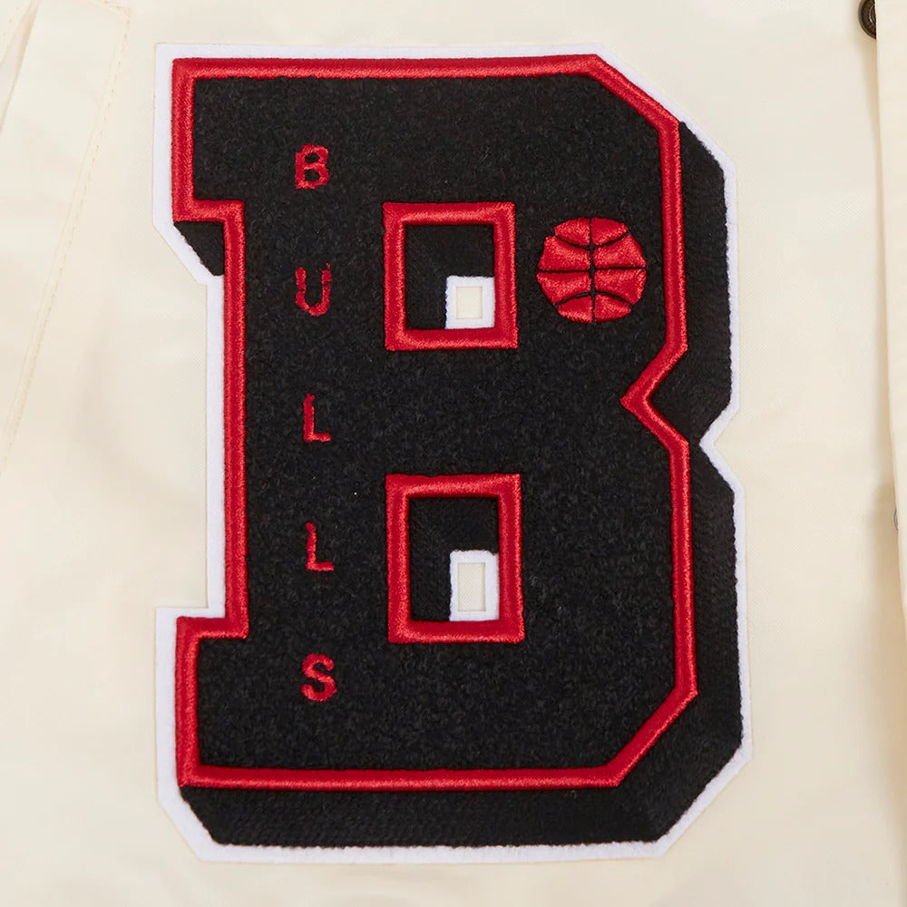 NBA CHICAGO BULLS SUBLIMATED MEN'S SATIN JACKET-WHITE