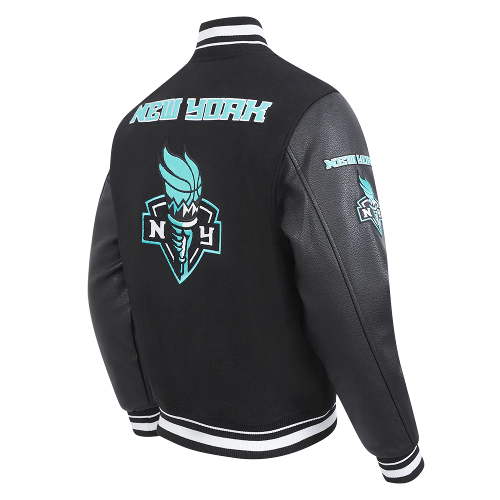 WNBA NEW YORK LIBERTY RETRO CLASSICS MEN'S RIB WOOL VARSITY JACKET