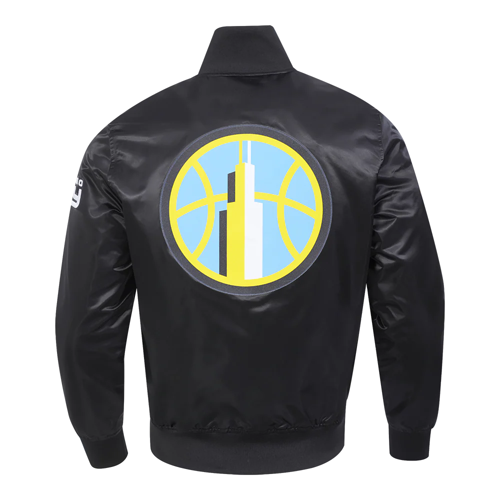WWNBA CHICAGO SKY CLASSIC CHENILLE MEN'S SATIN JACKET