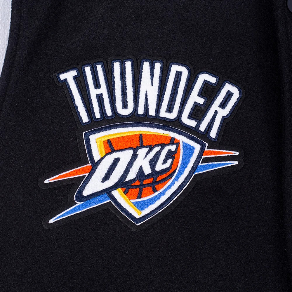 OKLAHOMA CITY THUNDER NBA FINALS 2025 MEN'S RIB WOOL VARSITY JACKET