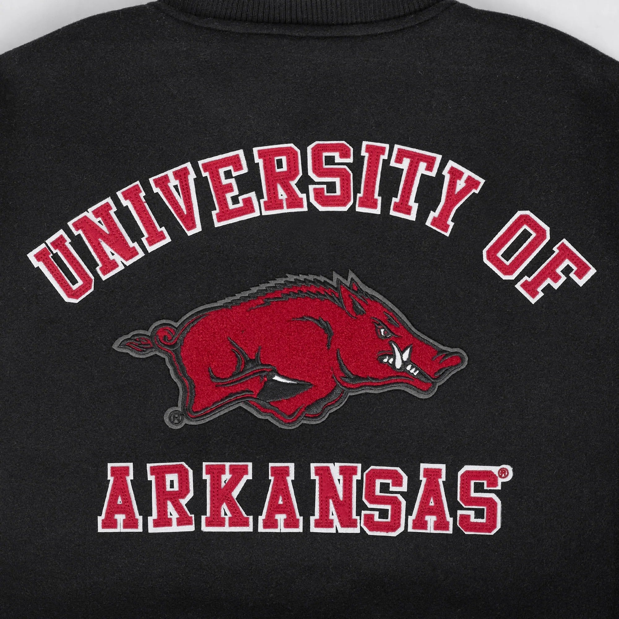 UNIVERSITY OF ARKANSAS CLASSIC MEN'S RIB WOOL VARSITY JACKET