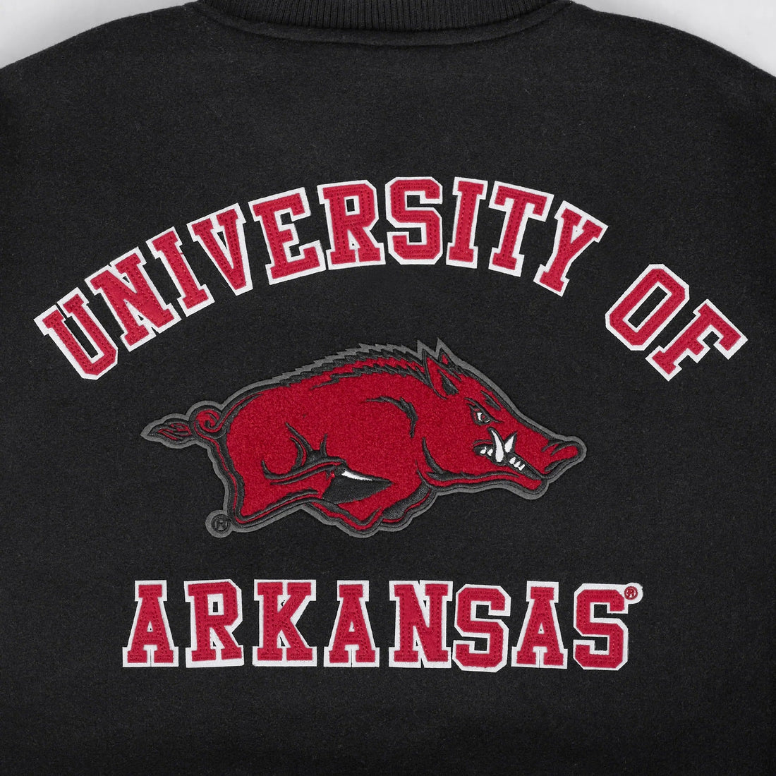 UNIVERSITY OF ARKANSAS CLASSIC MEN'S RIB WOOL VARSITY JACKET
