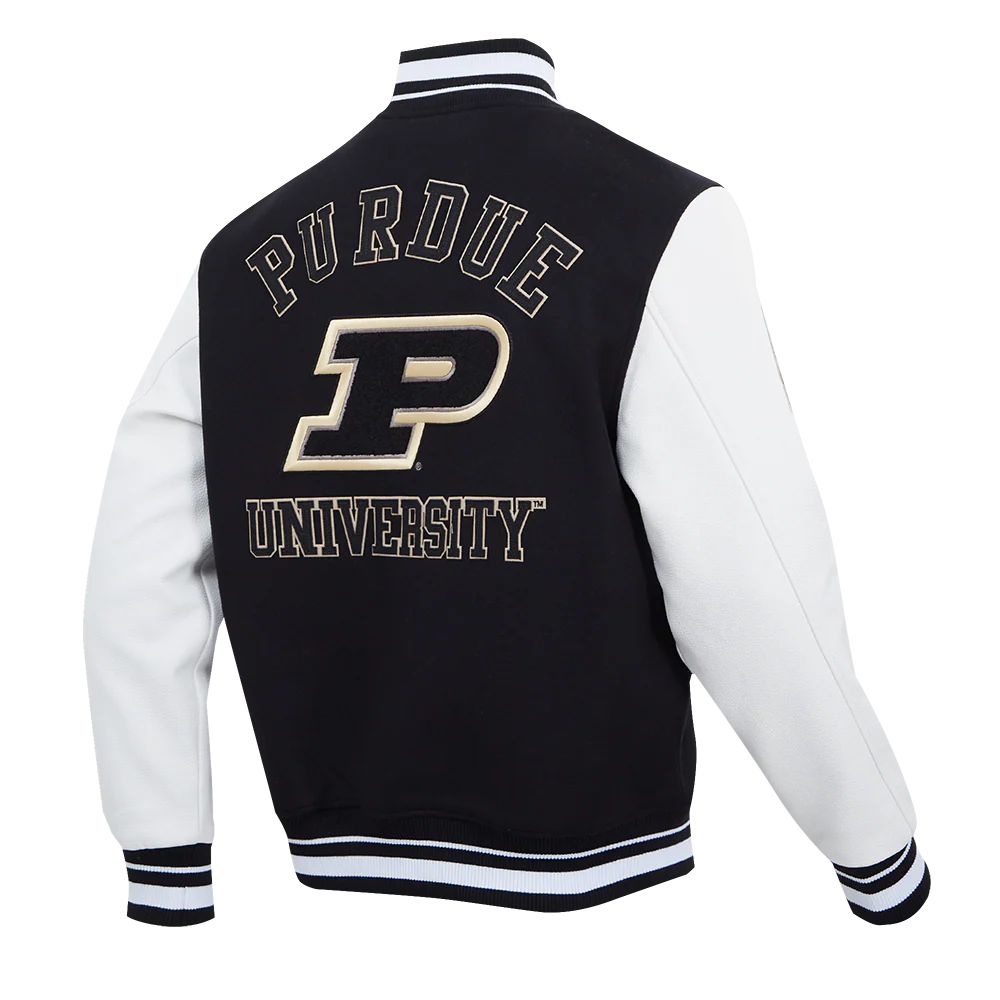 PURDUE UNIVERSITY CLASSIC RIB WOOL VARSITY JACKET