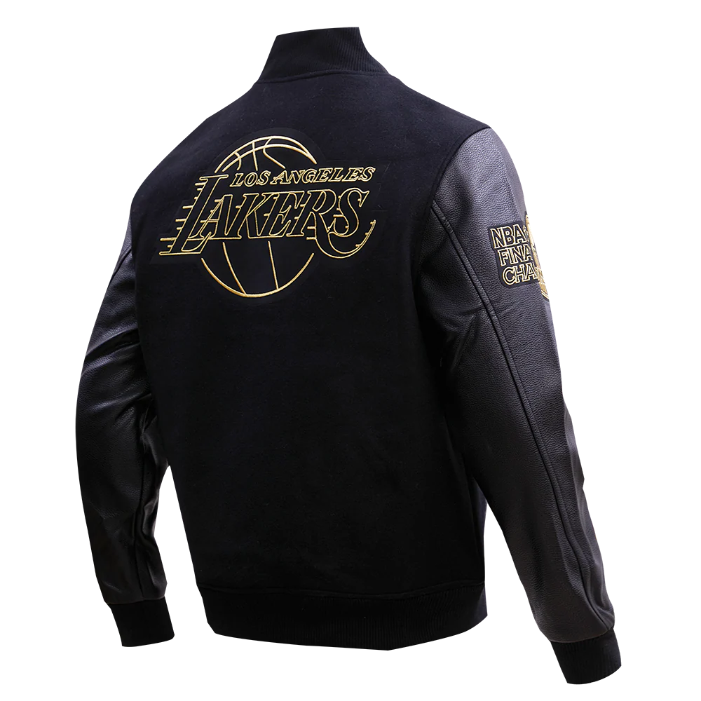 NBA LOS ANGELES LAKERS BLACK & GOLD MEN'S WOOL VARSITY JACKET