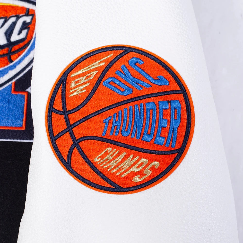 OKLAHOMA CITY THUNDER NBA FINALS 2025 MEN'S RIB WOOL VARSITY JACKET