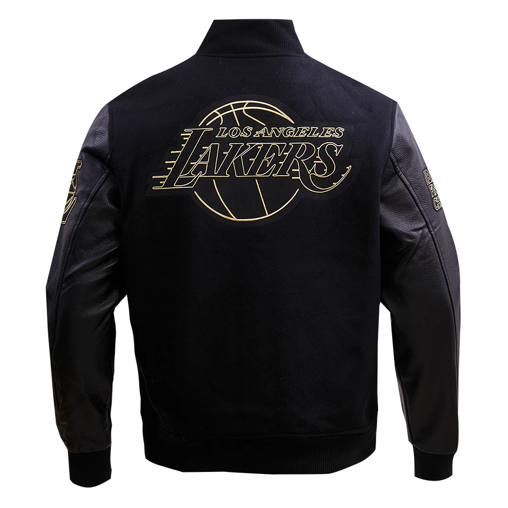 NBA LOS ANGELES LAKERS BLACK & GOLD MEN'S WOOL VARSITY JACKET