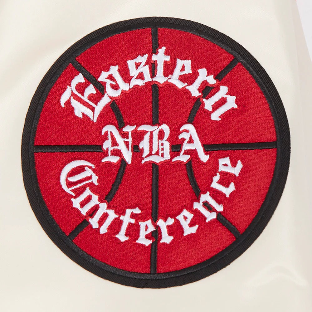 NBA CHICAGO BULLS SUBLIMATED MEN'S SATIN JACKET-WHITE