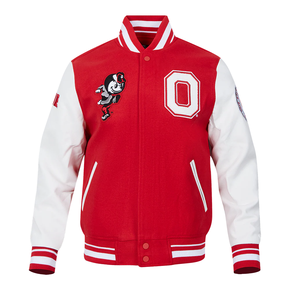 OHIO STATE UNIVERSITY CLASSIC MEN'S RIB WOOL VARSITY JACKET
